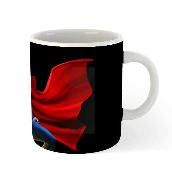 SuperMan Black Coffee Mug