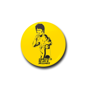 Bruce Lee Simplicity Quote Yellow Badge