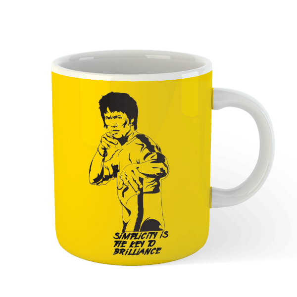 Bruce Lee Simplicity Quote Yellow Coffee Mug