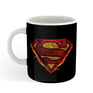 SuperMan Red Logo Black Coffee Mug
