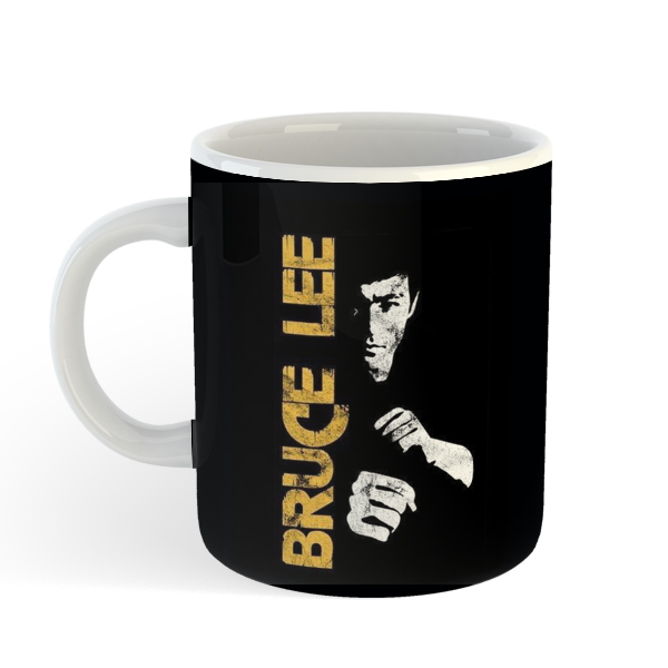 Bruce Lee Stance With Yellow Name Coffee Mug